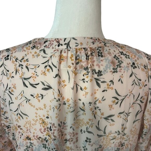 Cynthia Rowley Tie Sleeve Pink Floral Blouse. Size Small. Great Condition! - Picture 4 of 11